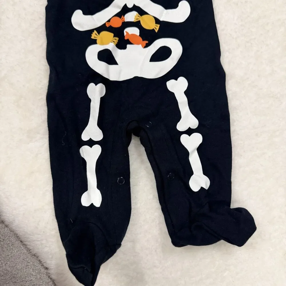 Just One You by Carter's Skeleton Snap Hooded Romper 3M - Picture 4 of 4